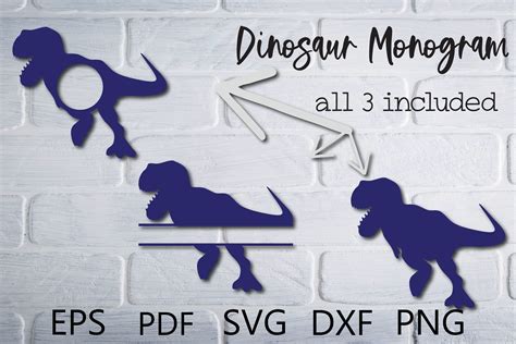 Dinosaur Monogram SVG Cut File For Cricut 817660 Monograms Design