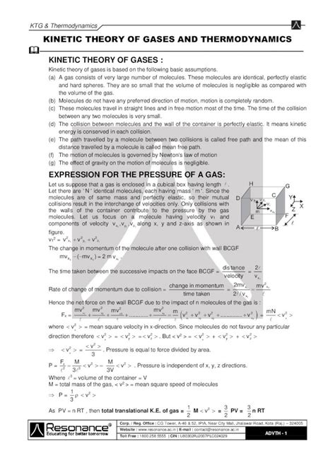 Pdf Kinetic Theory Of Gases And Thermodynamics · 2020 11 4