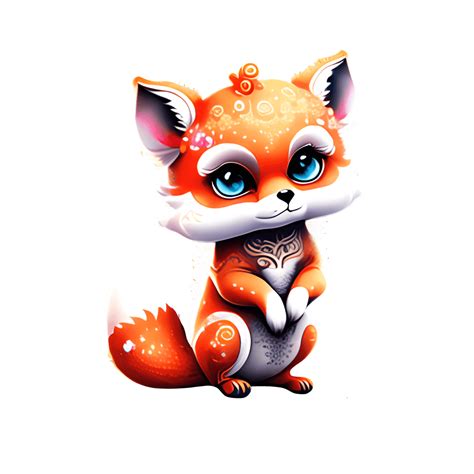 Kawaii Cute Fluffy Whimsical Fox Creative Fabrica