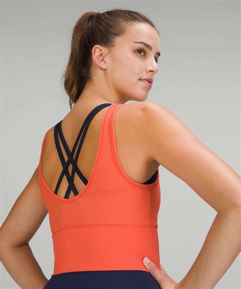 Lululemon Power Pivot Ribbed Tank Top Warm Coral Lulu Fanatics