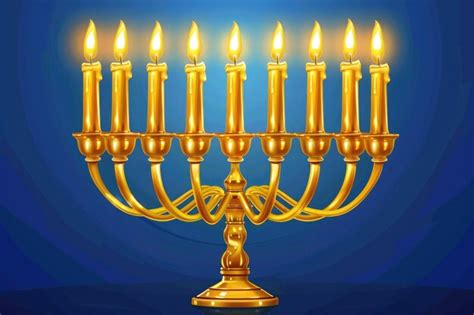 golden menorah   candles premium ai generated image