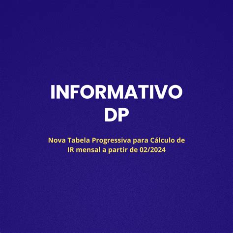 Nova Tabela Progressiva Para C Lculo De Ir Mensal A Partir De