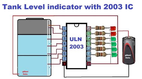 Intelligent Overhead Tank Water Level Indicator Circuit Diag