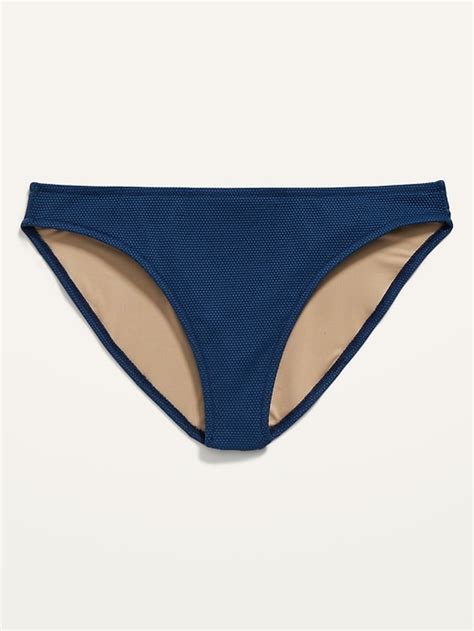 Mid Rise Piqu Classic Bikini Swim Bottoms For Women Old Navy