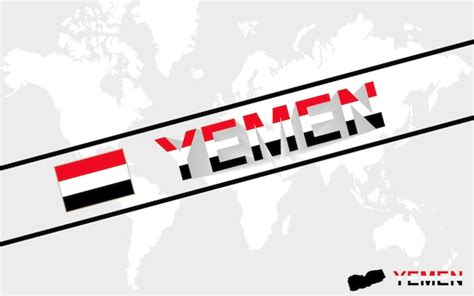 Premium Vector Yemen Map Flag And Text Illustration