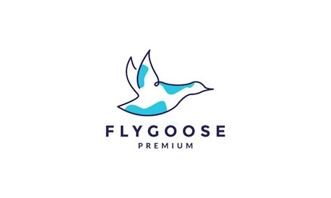 Premium Vector Line Art Abstract Colorful Swan Or Goose Fly Logo