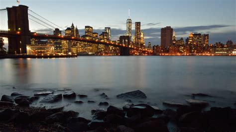 Fondos De Pantalla Luces Puesta De Sol Paisaje Urbano Noche Agua