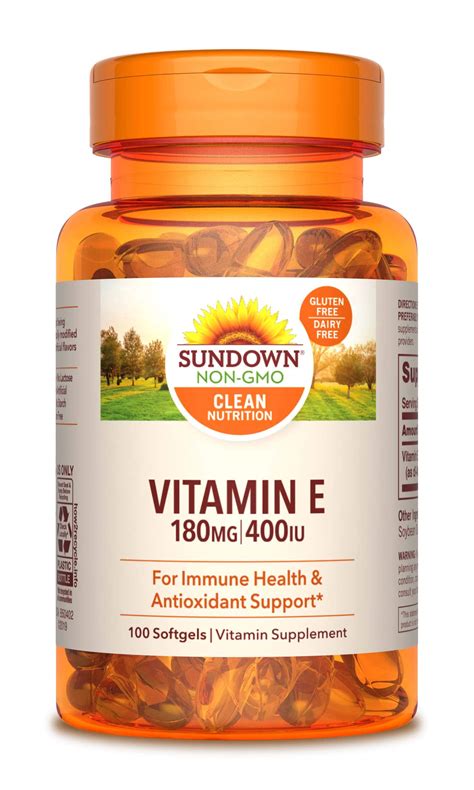 Sundown Vitamin E 400 IU Di Alpha Immune Health Antioxidant Support