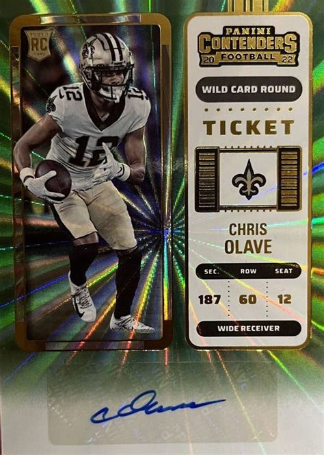 Chris Olave Contenders Rookie Ticket Auto Wild Card Psa