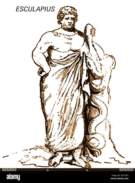 Una representación en 1839 de la figura mitológica Esculapius alias