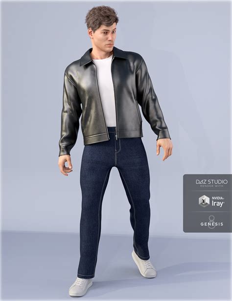 Dforce Hnc Leather Jacket Outfit For Genesis Males Free Daz D