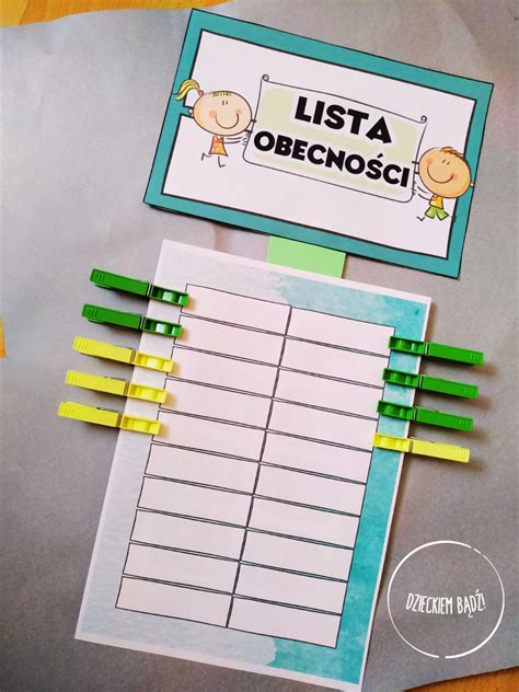 Lista obecności przedszkole do druku How To Plan Kids Boys Children