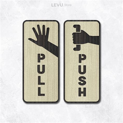 Wooden Push And Pull Door Sign Set Doorway Signs Hotel Doors Office Doors Pull Push Sign Home