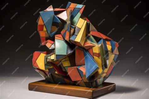 Escultura Cubista Que Muestra El Movimiento Y El Color Del Arte Abstracto Creado Con