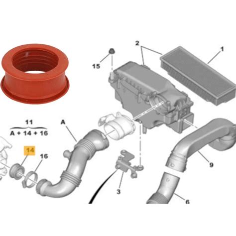 Manguito De Goma Para Tubo De Aire Turbo Anillo De Sellado Para PEUGEOT