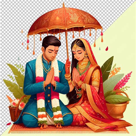 premium psd psd indian wedding couple png  transparent background