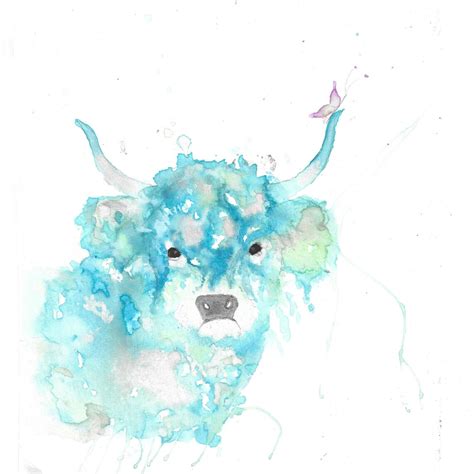 Highland Cow Watercolor Art Prints - Etsy