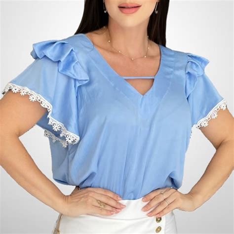 Blusas De Seda Chique - Blusa Feminina de Luxo Manga Curta Social de Seda Chique e Elegante ...