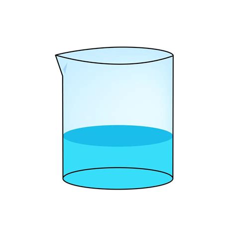 Glass Beaker With Water Vector Illustration 19548691 Vector Art At Vecteezy