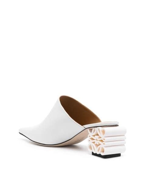 Loewe Anagram Heel Mule In White Lyst