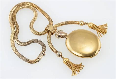 S Victorian Gold Tassel Necklace With Diamond Gold Locket At Stdibs