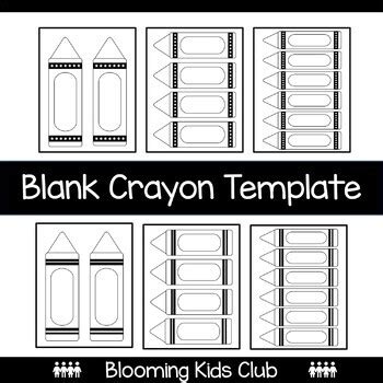 Blank Crayon Template | Blank Editable Crayon by Blooming Kids Club