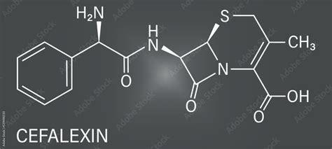 Cefalexin Antibiotic Drug Molecule Cephalosporin First Generation