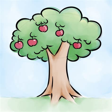 apple tree drawing