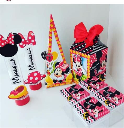 Kit Personalizado Minnie Vermelha Produtos Elo7