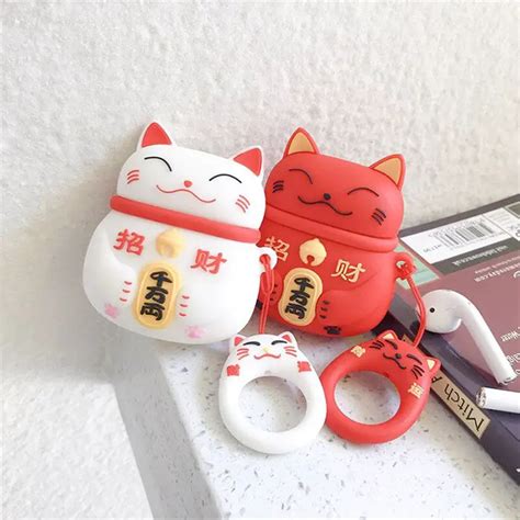 Lucky Cat Airpods Silicone Case Brings Good Luck Catastic