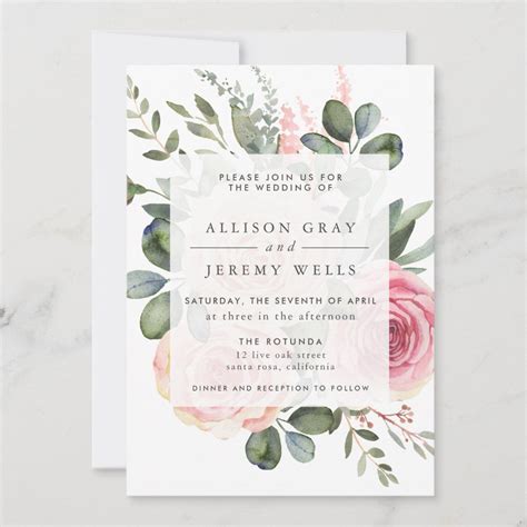 Floral Wedding Invitation | Zazzle