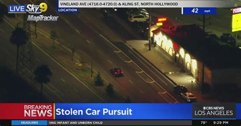 Stolen Car Pursuit Continues To Go Around Studio Citynorth Hollywood