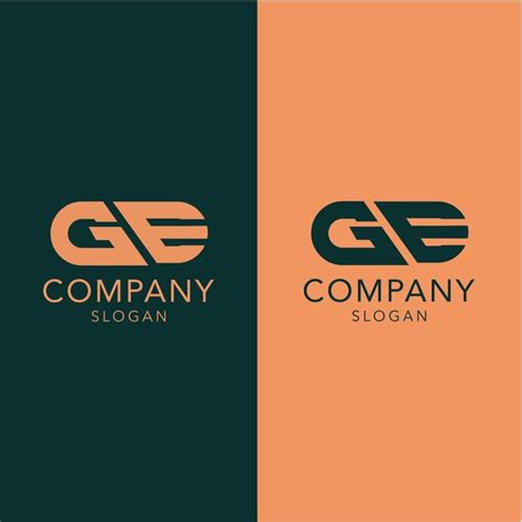 Moderne Monogramm Anfangsbuchstaben Ge Logo Design Vorlage Premium Vektor