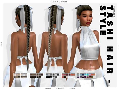 LeahLillith TashiHairstyle 001 Package En 2024 Peinados Sims 4 Sims