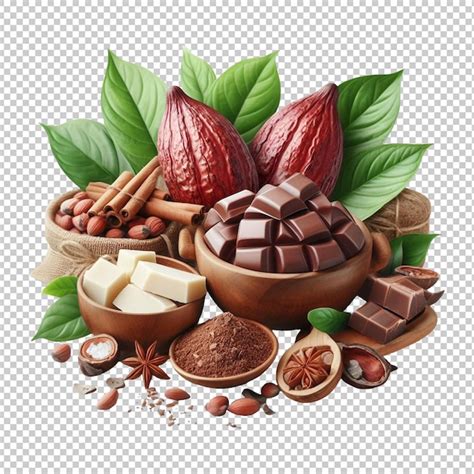 Premium PSD Fresh Cocoa Bean Isolated Transparent Background Ai