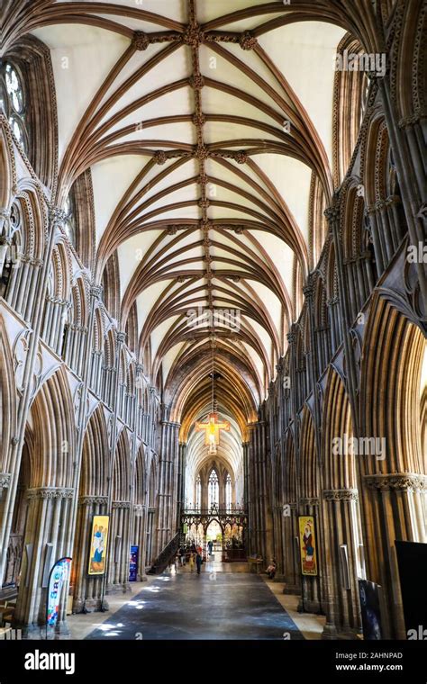 The Ornate Ceiling Inside Lichfield Cathedral Lichfield Staffordshire