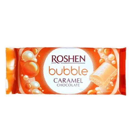 ROSHEN BUBBLE CARAMEL CZEKOLADA KARMELOWA BIAŁA NAPOWIETRZONA 80g DATA