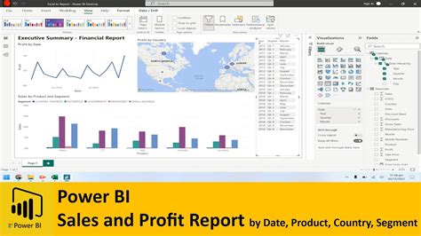 Power Bi Sales And Profit Report By Date Country Product And Segment Tutorial Youtube