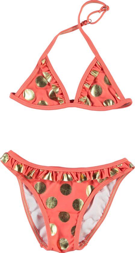 Claesen S Meisjes Bikini Coral Gold Dots Maat 104 110 Bol