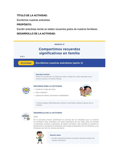 Experiencia Exitosa De Aprendizaje Aprendo En Casa Pdf