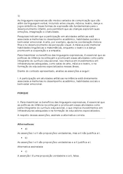 As Linguagens Expressivas São Modos Variados De Comunicação - Lista de Exercícios - Atividades sobre Linguagens Expressivas e ...