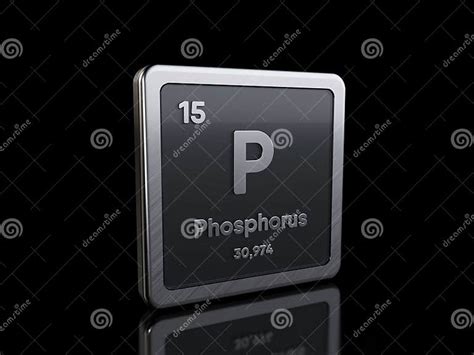 Phosphorus P Element Symbol From Periodic Table Series Stock