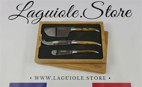 Laguiole Cheese Set Pistachio Wood Handle Set Of 3 Knives