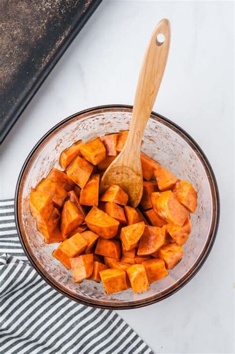 Honey Cinnamon Sweet Potato Cubes