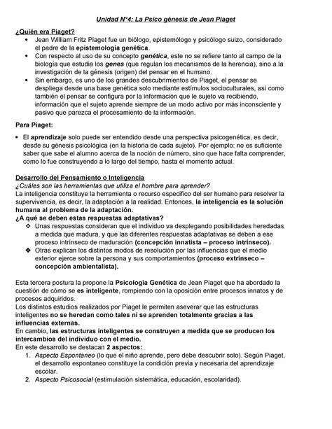 1 Resumen Psicología Educacional UNIDAD 4 Unidad N4 La Psico