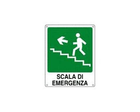 Cartello Scala Di Emergenza Salita A Sinistra