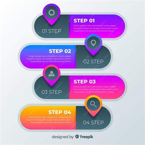 Infográfico Colorido Passos Design Plano Vetor Grátis