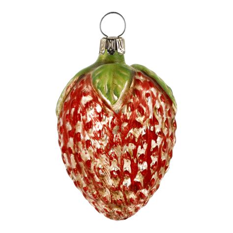 German Glass Strawberry Ornament Europeanmarket