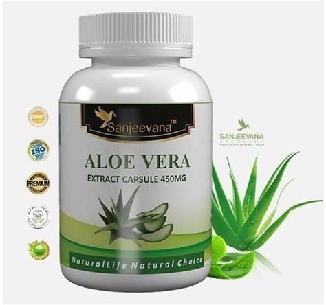 Aloe Vera Herbal Capsule 450 Mg Non Prescription Packaging Type