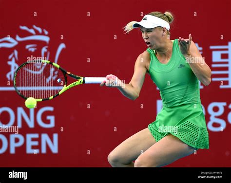 Hong Kong China 14th Oct 2016 Caroline Wozniacki Of Denmark Returns